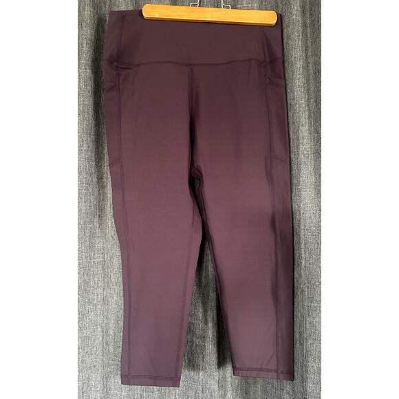Zyia Active Brilliant High Rise Pockets Capri Wine - Picture 2 of 4